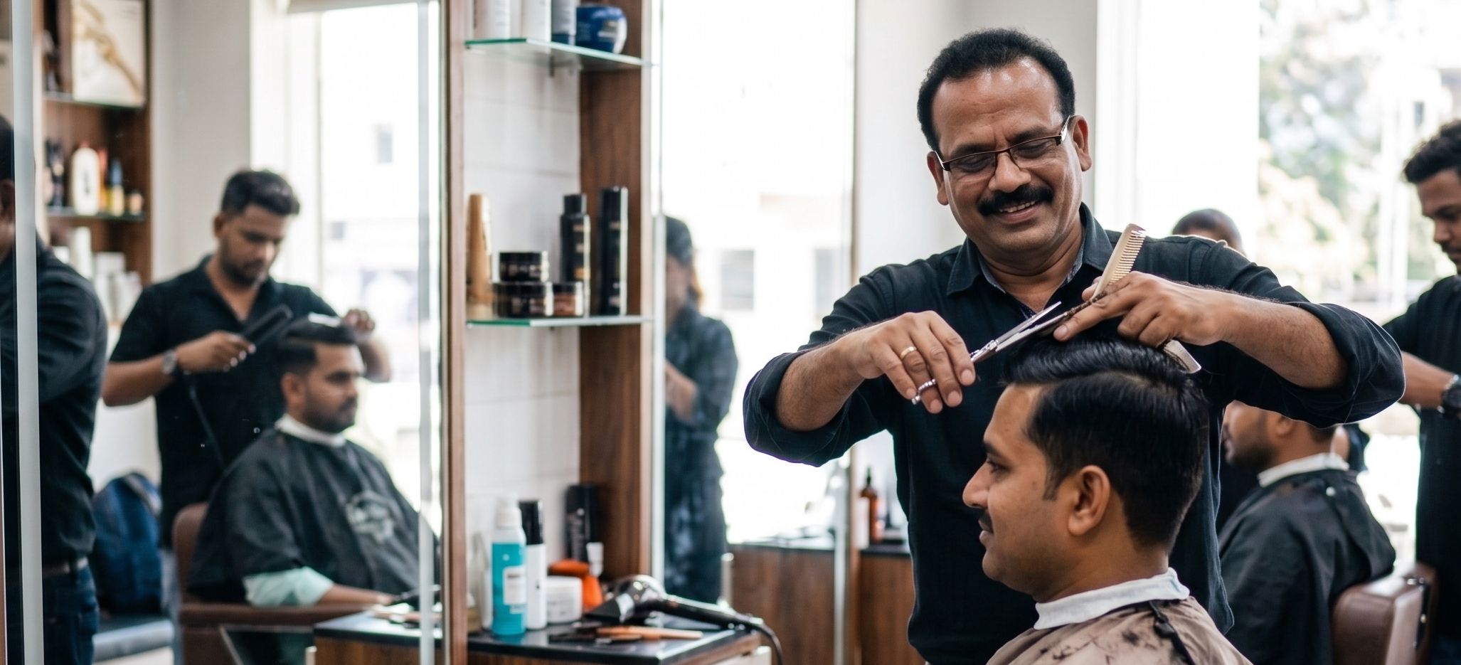 The founding of Adams Unisex Salon in Tirunelveli in 1980